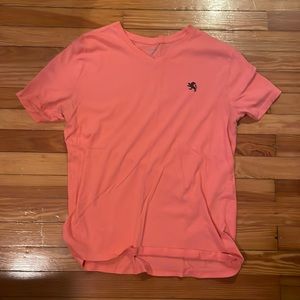 Vintage Mens Large Express Pink V Neck Tee